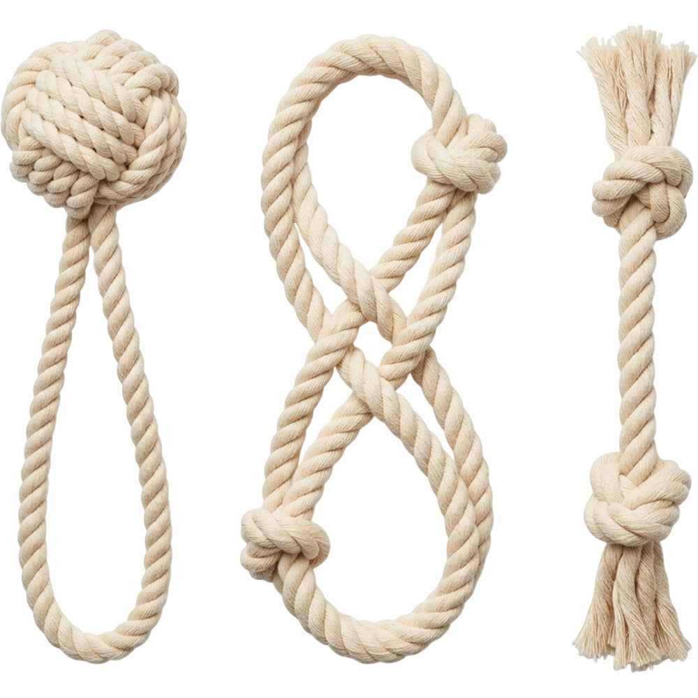 Zbwnf Cotton Rope Dog Toys Three Piece Natural - Product view