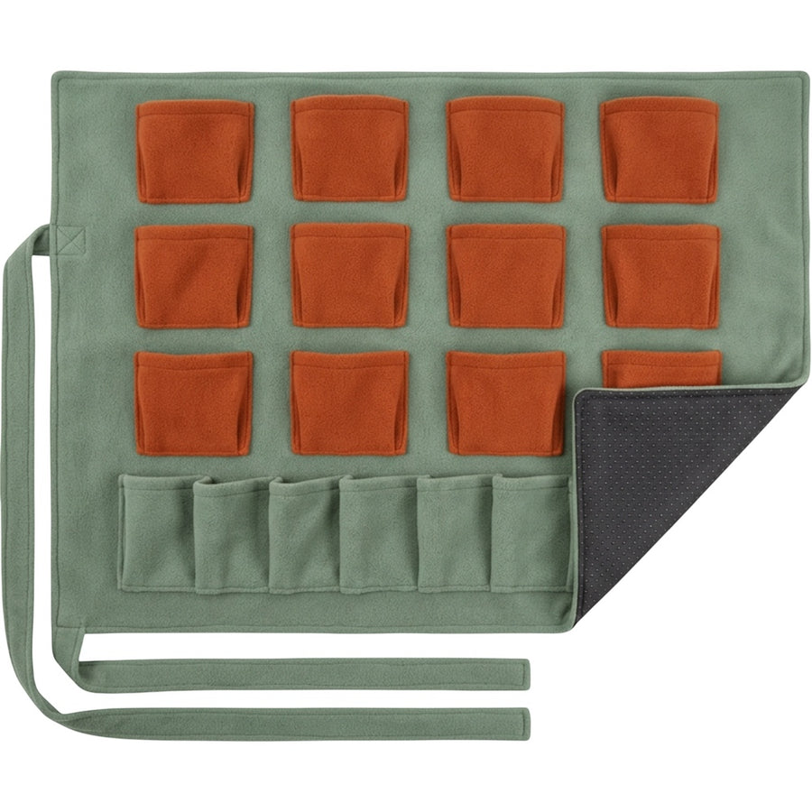 Zbwnf Fleece Treat-Pocket Activity Mat 70 x 50 cm Sage Rust