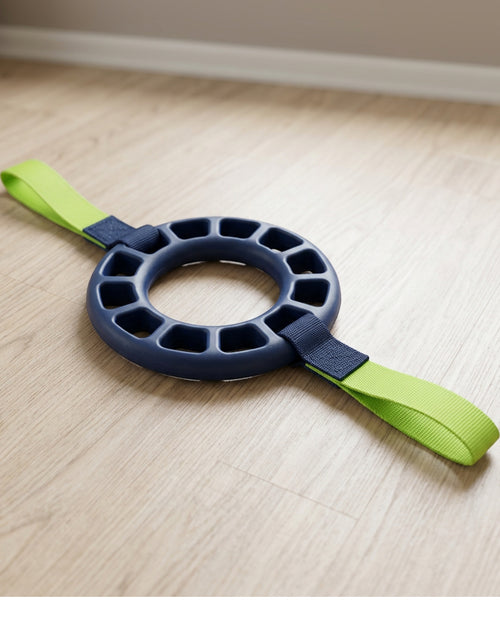Zbwnf Lattice TPR Tug Ring with Two Webbing Handles Navy Lime - Lifestyle view